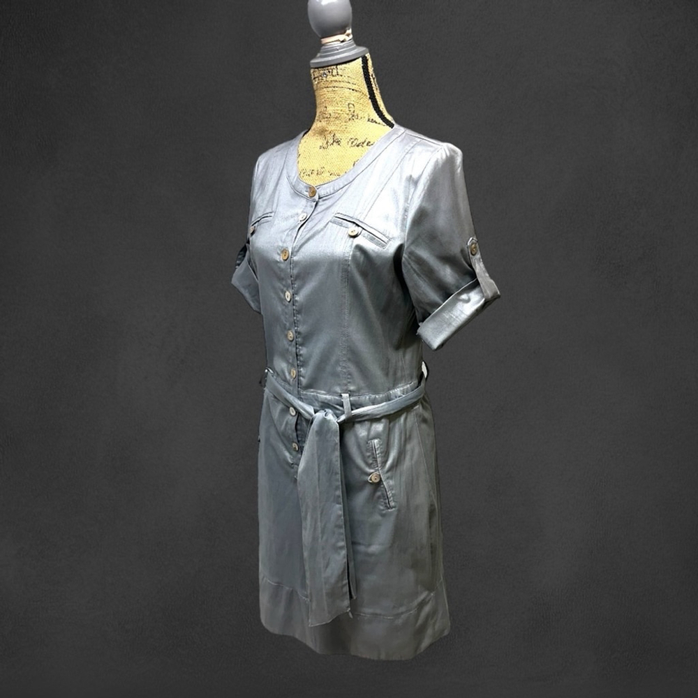 💥$10💥Ruscoe Metallic Silver Dress #112 - Picture 7 of 16